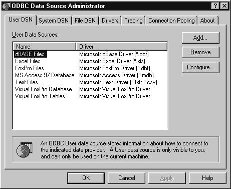 12 Accessing the SAS ODBC Driver Dialogs 4 Chapter 2 Display 2.