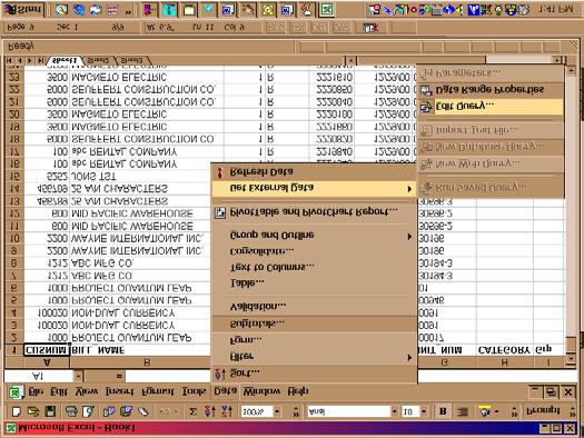 Once the edit mode is activated the screen will appear similar to the example shown below: Query Toolbar Tables (files) in query Linkage lines between tables Filter or Limiter criteria Sample of
