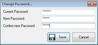 Change Password: (Edit>Change Password) The Change Password command allows the user to change their current password. Type in your current password, then your new password and confirm.