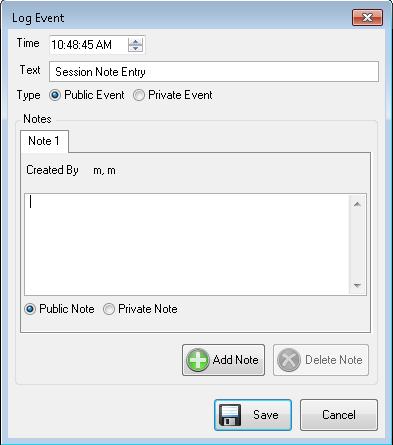 Logging with Custom Events Custom events are defined as events entered into the log in the form of a generic note or log event.