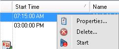 Delete-Scheduled Today Tool To delete a schedule from the Scheduled Today list: 1. Select a schedule in the Scheduled Today Tool list. 2.