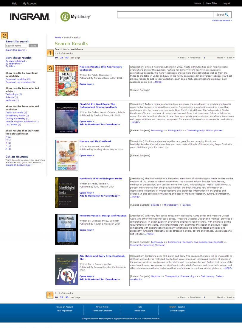 Search Results Search Results >> Overview Result metrics are provided at the top and bottom of each screen, allowing for easy navigation of all
