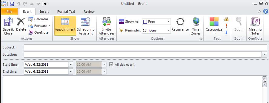 All Day Events An All Day Event is an activity that lasts 24 hours or more that does not block time on your Calendar.