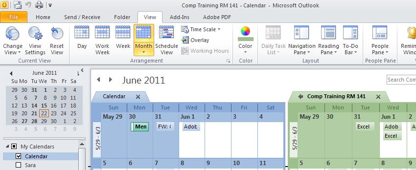 Overlay Mode You can view Calendars in Overlay Mode which enables you to navigate multiple Calendars on top of one another.