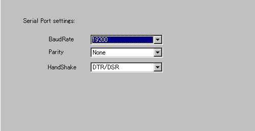 5) Select the port. window is displayed. Select a port to be used and click [Next]. When the COM port is specified, the Serial Port settings window is displayed.
