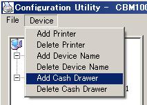 4.2 Adding New Cash Drawer 1) Click Add Cash Drawer from the Device menu. * Be sure to execute Add Cash Drawer after finishing printer registration. 2) Add new cash drawer wizard starts.
