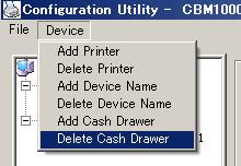 2) Click Delete Cash Drawer on the Device menu.