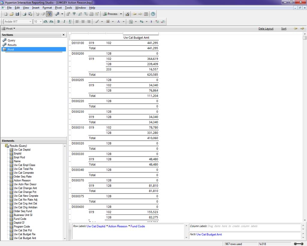 b. Under Elements, click and drag the data points to Row Labels, Column Labels or