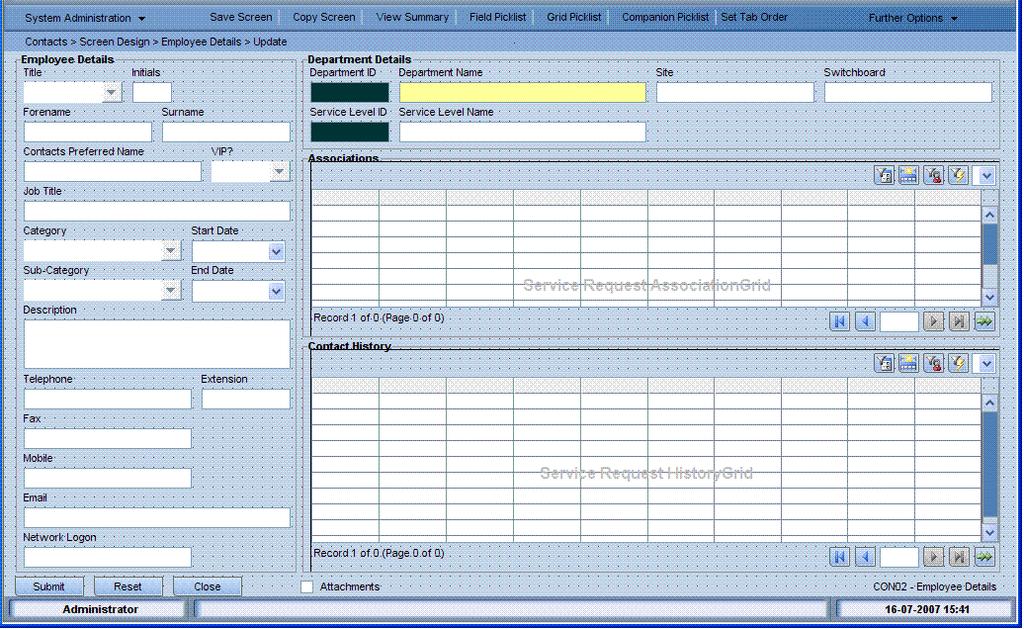 Screen Management Save Screen 1 Click Save Screen on the Operations Area when the screen has been fully designed.