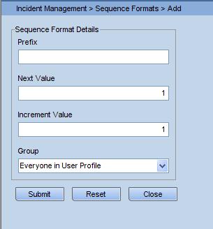 Sequence Formats Sequence Formats allow you to define the prefixes and Service Request IDs that are automatically generated for each new record added within Sostenuto, for example, INC000001 or