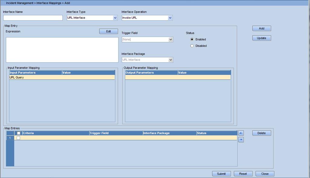 Interface Mappings 2 Click Add Interface Mapping on the Operations Area. The following screen will be displayed. 3 Enter the Interface Name.