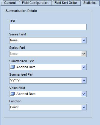 SYSTEM MANAGEMENT USER'S GUIDE Statistics tab The Statistics tab enables you to configure the statistical summary that will be displayed for this Filter. 1 Click on the Statistics tab.