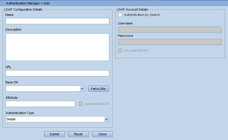 Authentication Manager The Authentication Manager defines the authentication process that Sostenuto uses to validate the login credentials provided by the user.