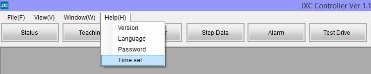 Although these errors are generated for the first date and time setting, the setting can be done. (b) Setting of date and time Select Time set from the Help(H) drop down menu of the main window.