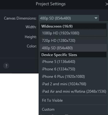 However, if you need to change the size of the video, for best results, choose the canvas dimensions you want your final
