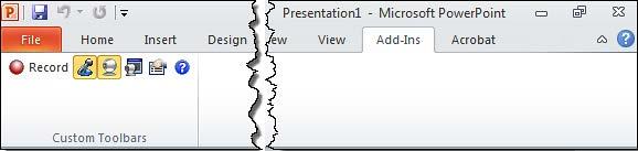 Record PowerPoint When you install Camtasia, an add-in is created in PowerPoint which will allow you to launch the Camtasia recorder from PowerPoint.