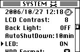 Auto shutdown setting If no operations have been performed for the length of time you specify here, the shutdown screen will appear automatically, and the power will turn off several seconds after