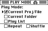If you want to use shuffle play, check the "Shuffle" check box. If the play mode is "Current Proj/File," this option is invalid even if it is checked. 4.