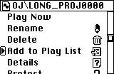 Play list (PLAY LIST) Creating a play list After creating a play list, you can select "Play List" as the play mode, and the projects/files will be played in the order specified by the list.
