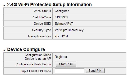 VI-4. WPS Settings Wi-Fi Protected Setup is a simple way to establish connections between WPS compatible devices.