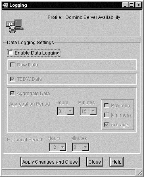Figure 54. Logging dialog box (Desktop) 5. Select the Enable Data Logging check box in the Data Logging Settings pane to enable logging.