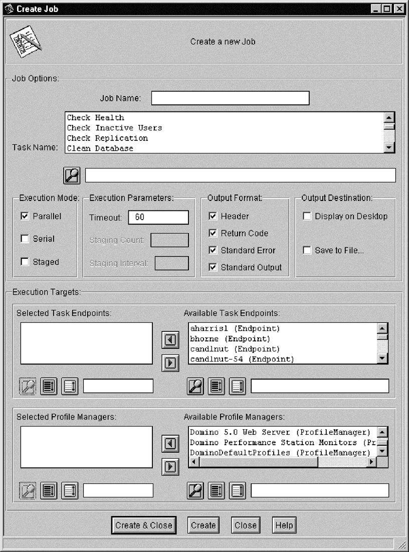Figure 94. Create Job dialog box (Desktop) 4. Type a descriptie job name in the Job Name text box. Additional Information: The job name identifies the icon on the desktop.