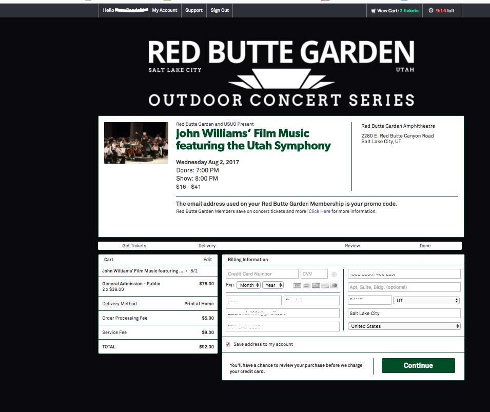 Garden Membership des nt guarantee cncert ticket availability. Remember - yu will have 10-20 minutes t cmplete yur entire rder befre yur cart times-ut and releases yur tickets.