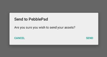 This message will appear, click Send. The form/s will be sent directly to your Assets store in your e-portfolio account. They are then removed from the My Assets area on the app.