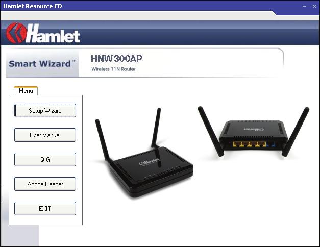 Click Setup Wizard to setup your HNW300AP router.