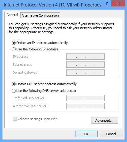 7. Check "Obtain an IP address automatically" and Obtain DNS server