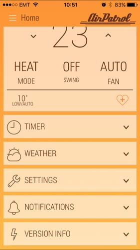Alarms settings 1 Notifications menu To
