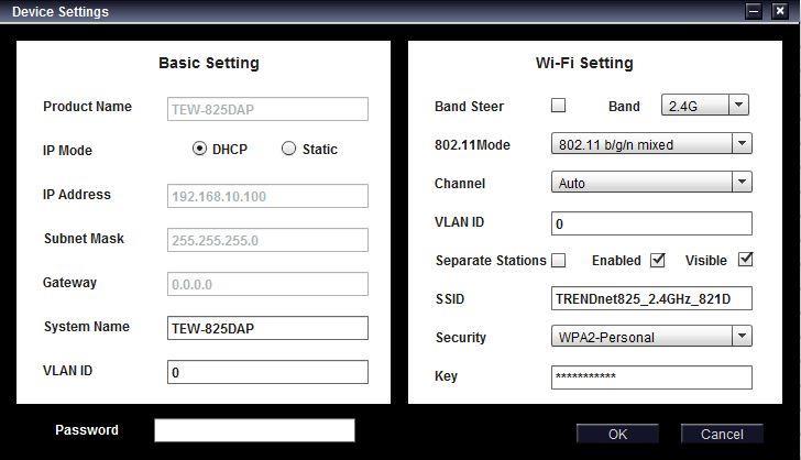 Click on Device settings to configure the access point. 3.