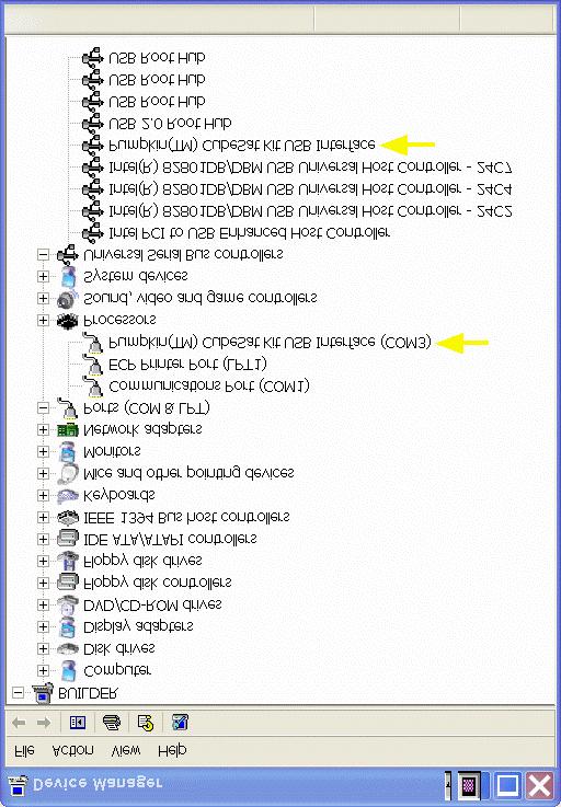Verifying the Installation Application Note The proper installation of the drivers can be verified through the Device Manager: Figure 9: Verifying the Installation in the Device Manager When the USB