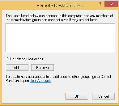 To add a RDP authenticated Windows