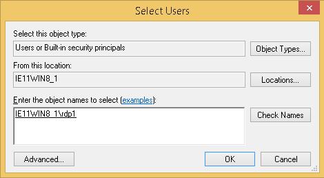 Click Check Names, and click OK: The user