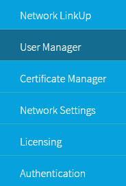2. Create User for Device LinkUp While logged into the VSP, click User Manager