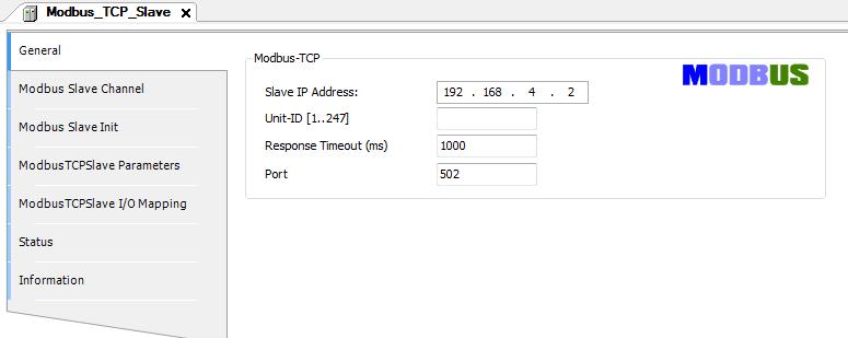 3 Example settings Modbus TCP Server