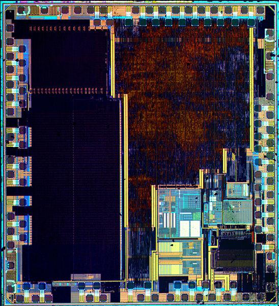STM32F100C4T6B Die ARM Cortex M3 microcontroller with 16 kilobytes flash memory, 24 MHz