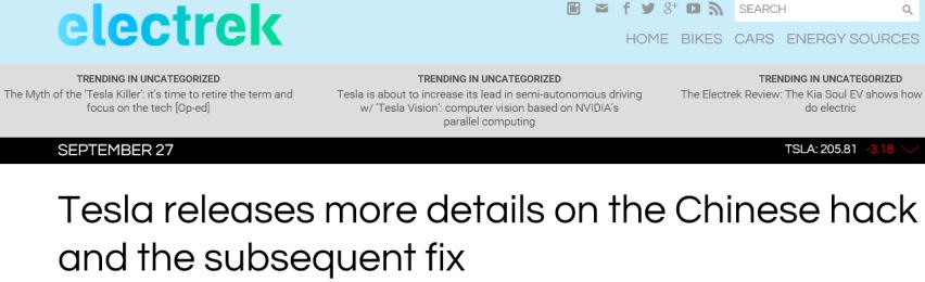 So how was the Tesla hacked? https://electrek.