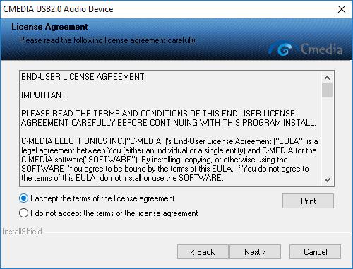 Accept the terms of the license agreement, and click Next, and then Install: If you not connected LunaDAC-1