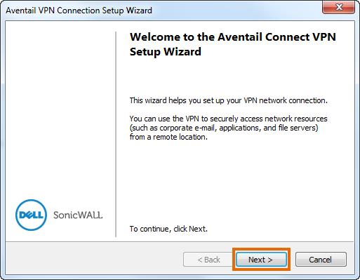 From the desktop, double-click the Aventail VPN session icon.