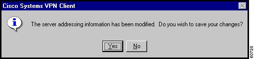 The VPN Client displays a confirmation dialog box.