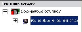 If a slave is selected, the current slave address and the ident number are taken from the project settings and both fields are read-only.