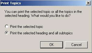 The topics linked to it will not print. 3 Verify the printer selection, and click Print.