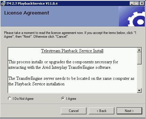 To start the Playback Service installer, double-click the icon on the desktop (or navigate to the