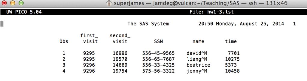 Tips on Linux SAS: cleaning up carriage returns When SAS creates output files, it puts in Window s-style