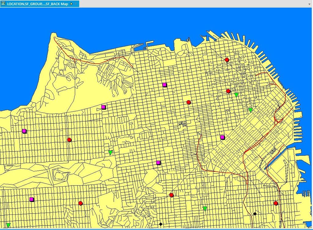 Changing the Appearance of Individual Features 177 Map depicting indistinguishable block groups and streets.