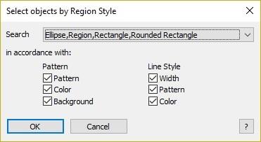 Select by style from SF_GROUP Once all of the objects have selected in the layer; Spatial > Style > Region Style from the Main menu bar.