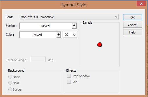 Changing the Appearance of Individual Features 185 Mixed symbols symbol. Orange circle symbol.