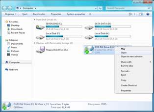 v.1.5 CD icon and click on Explore ; Windows